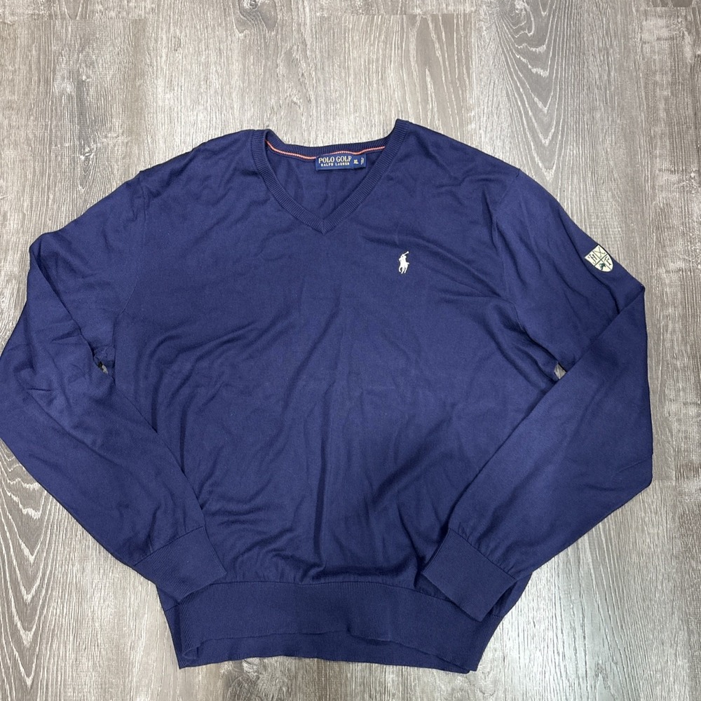 Ralph Lauren Polo Golf Long Sleeve Pullover Mens XL Blue Hamilton Farm Golf Club